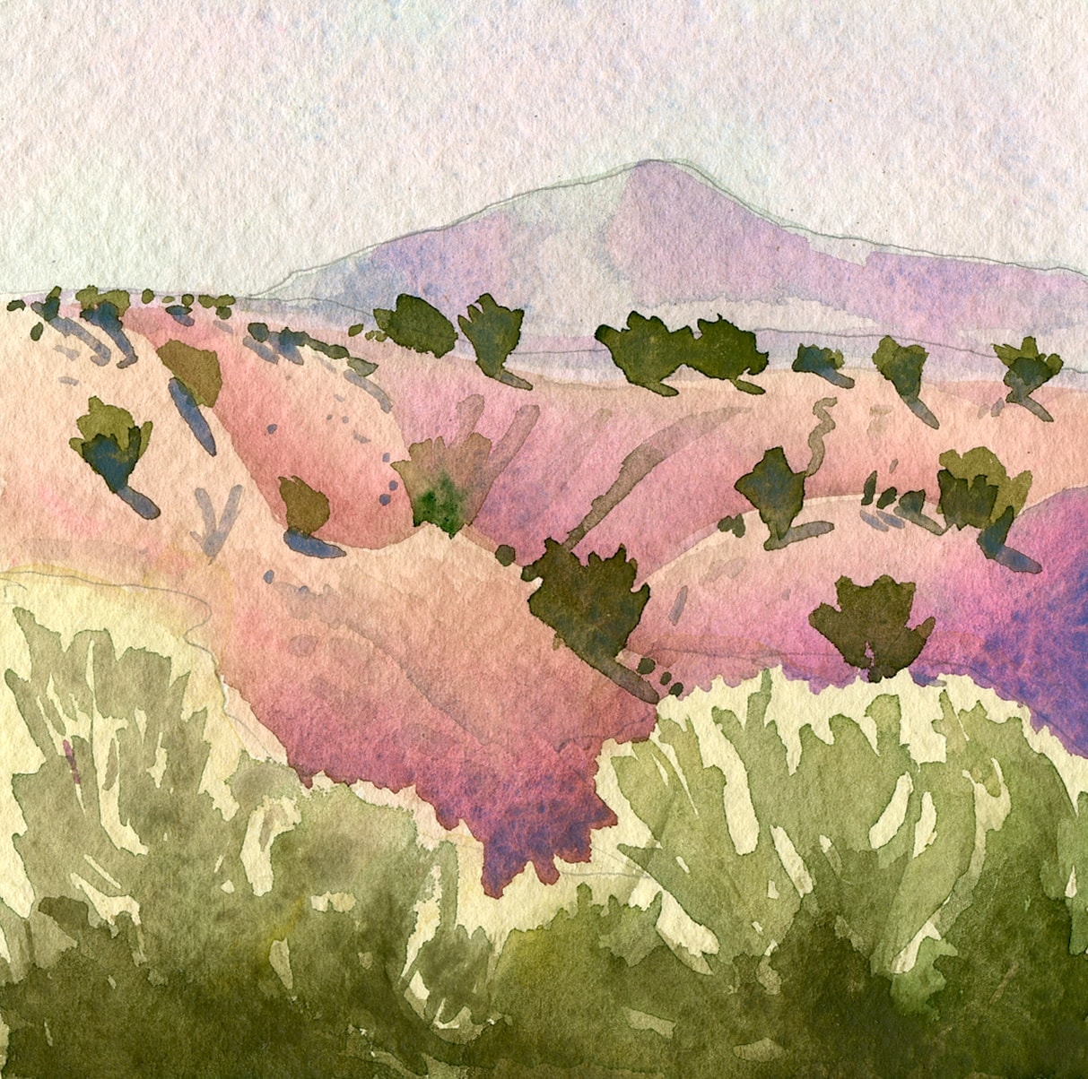 Polvadera watercolor painting