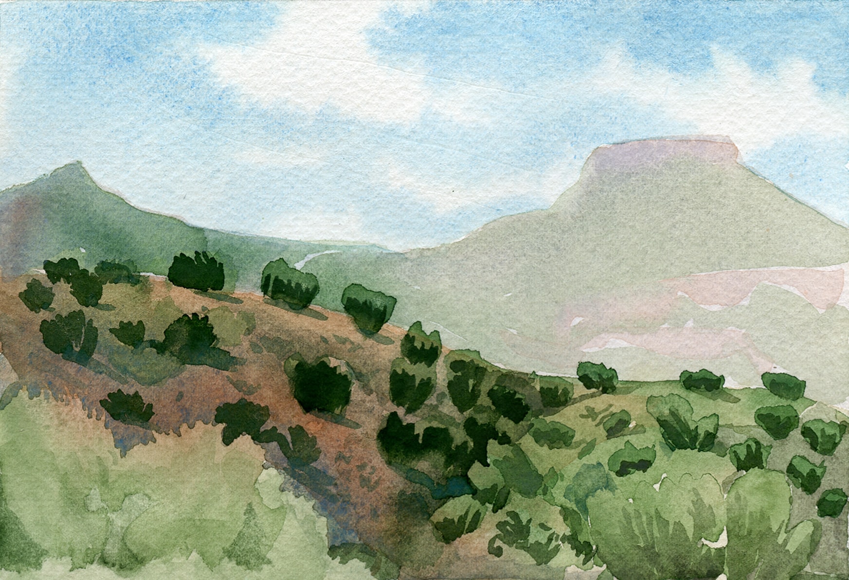 Cerro Pedernal — watercolor on paper