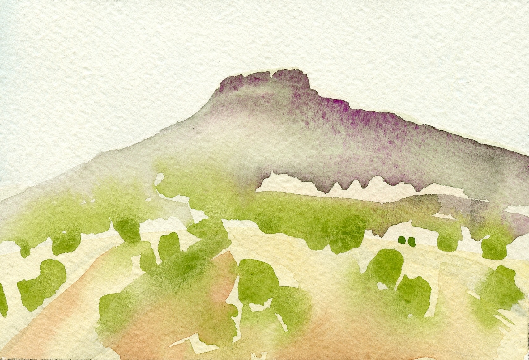 Pedernal En Plein Air II — watercolor on paper