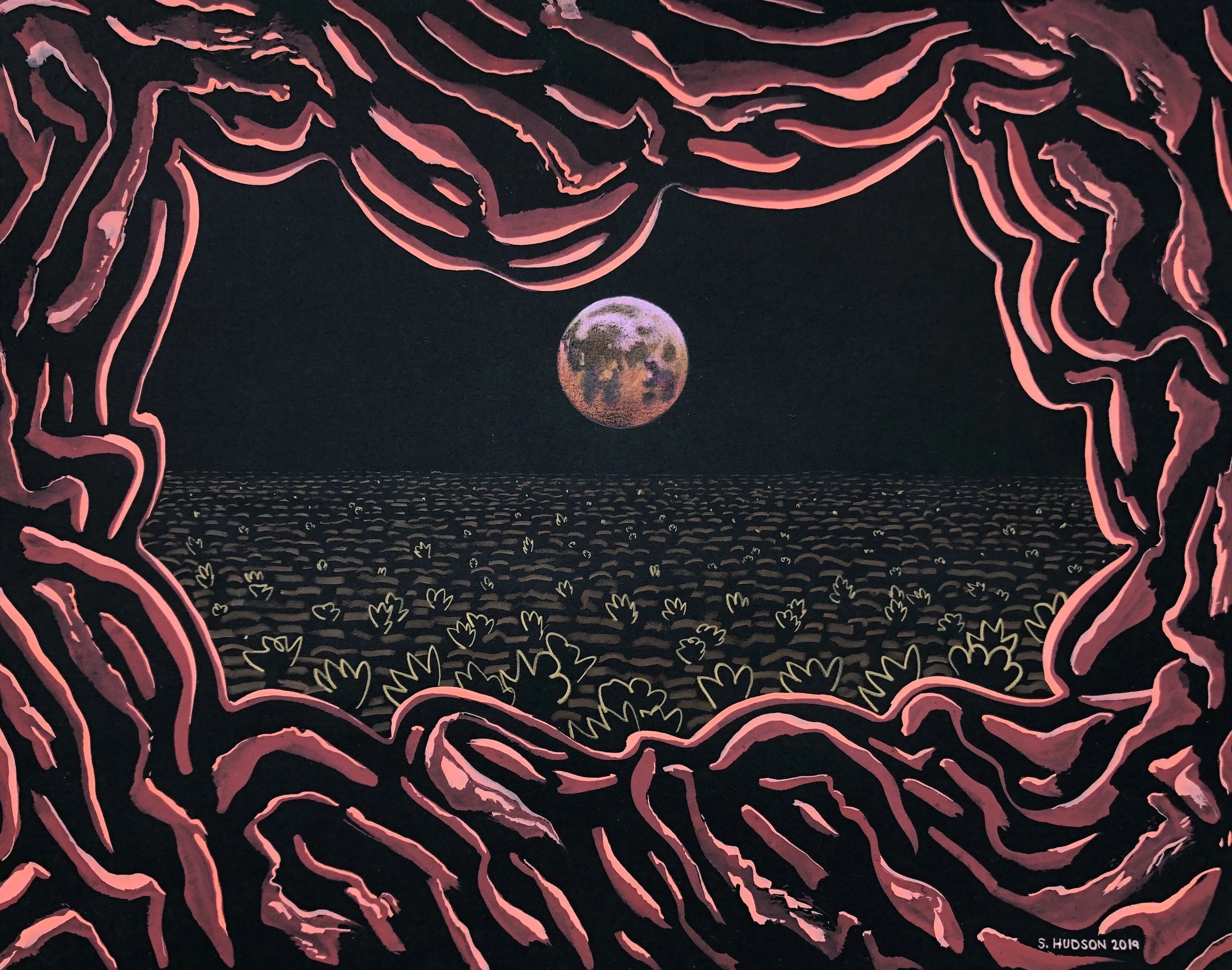 Red Cave — watercolor painting