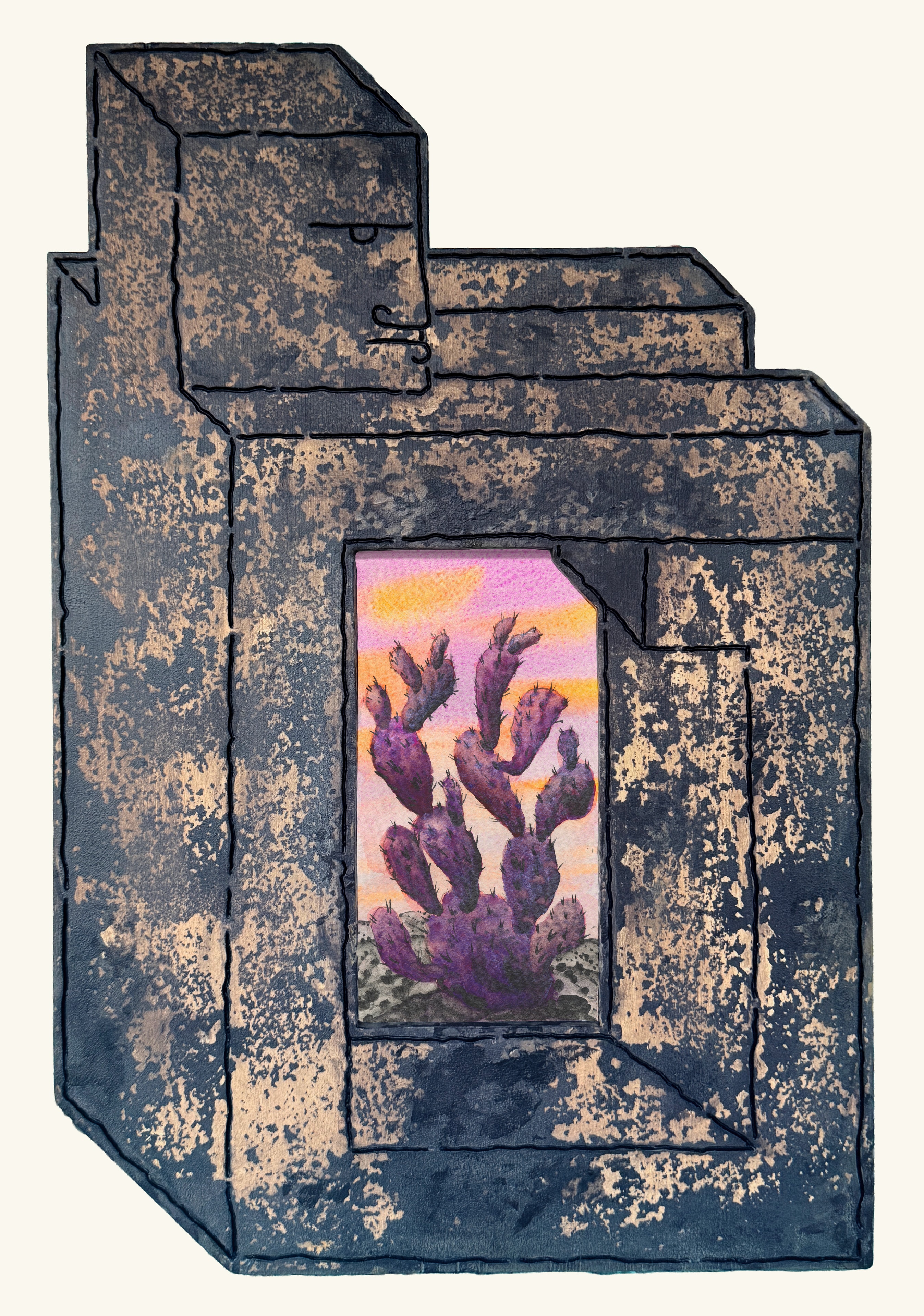 The Stoic — mixed media painting